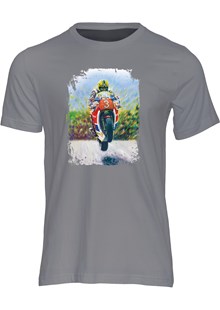 Joey Dunlop Art Print T-shirt Charcoal